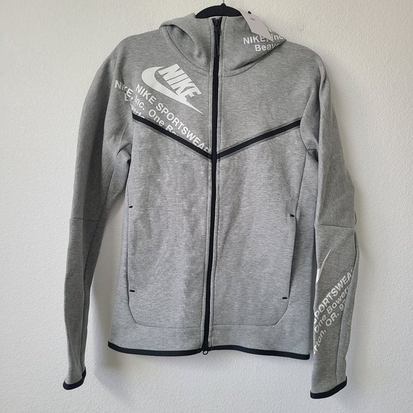 Nike Sportswear Tech Fleece Full Zip Hoodie DM6474-063 Size XS Gray